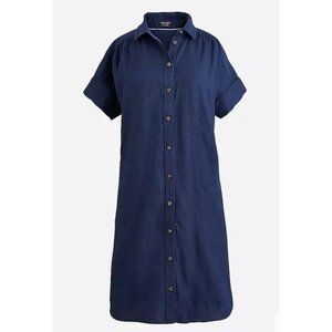 J. Crew Baird McNutt  Navy Button-Front Shirt Dress XL